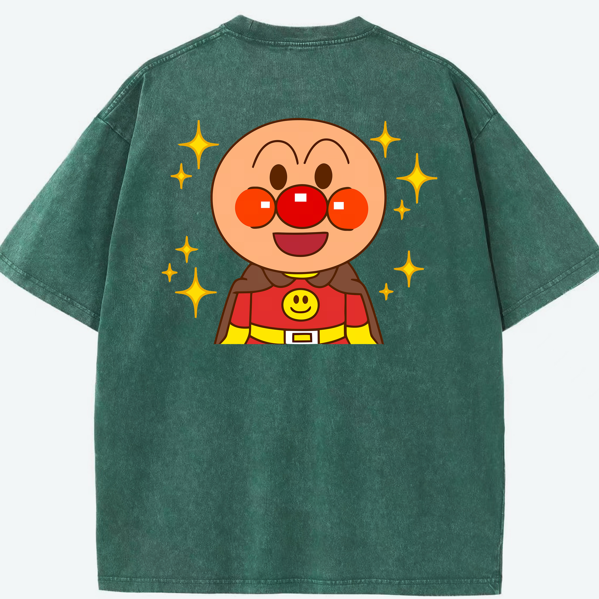 （画像用） アンパンマン Anpanman 綿100% ヴィンテージ風 半袖Tシャツ（背面プリント）